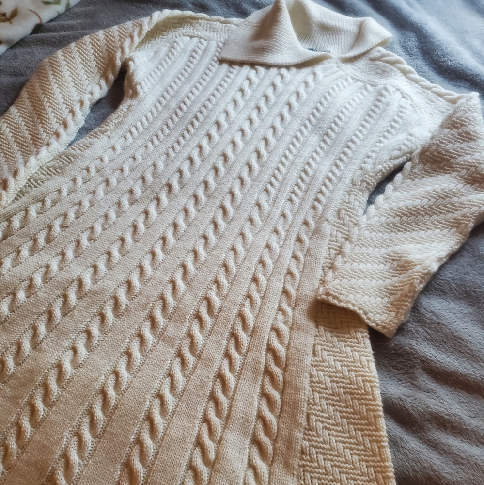 The Irish Store cream cable knit sweater dress